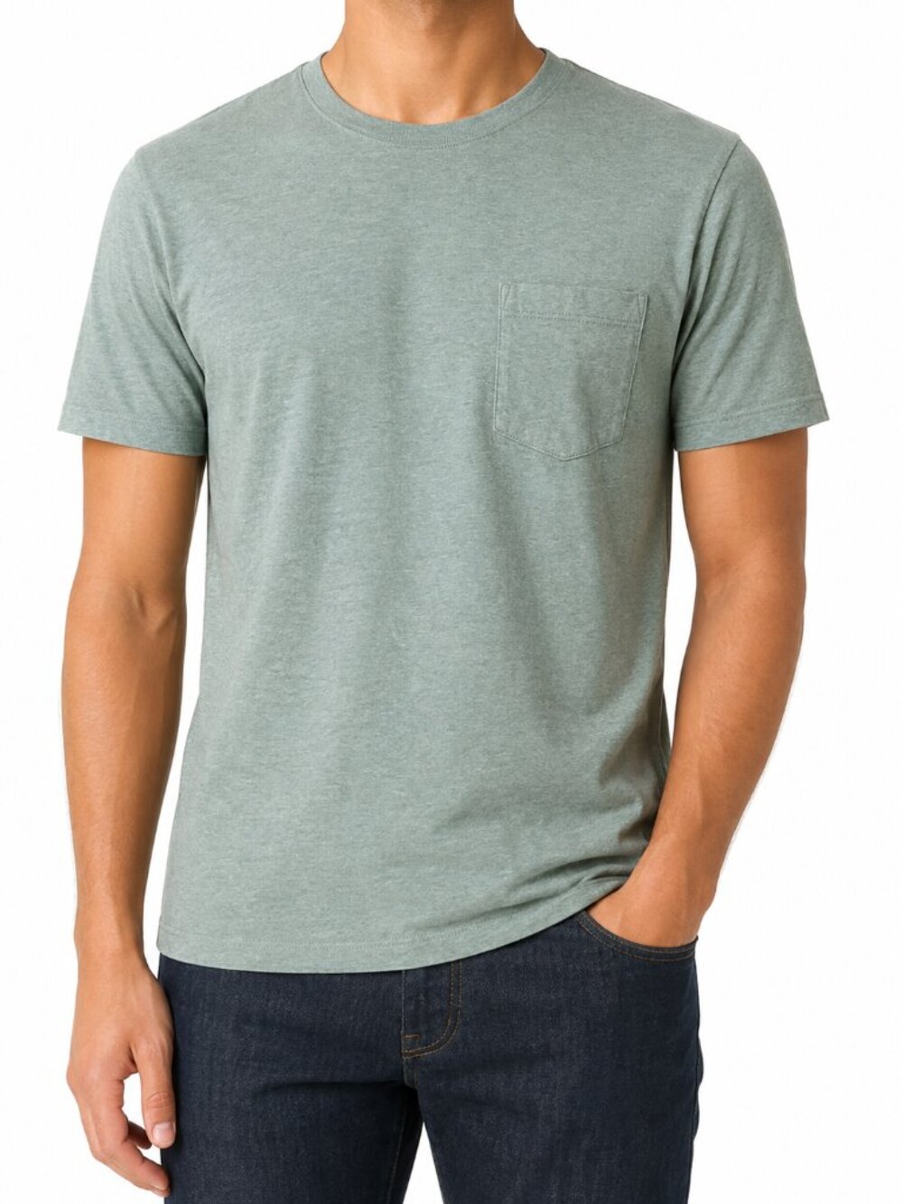 Patagonia Organic Cotton Pocket T-Shirt Heathered Sage Green | XS